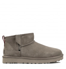 UGG Mens Classic Ultra Mini Zip Boot Smoke