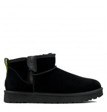 UGG Mens Classic Ultra Mini Zip Boot Black/Pearfect