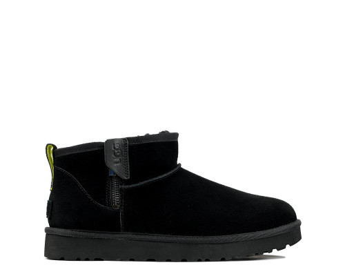 UGG Mens Classic Ultra Mini Zip Boot Black/Pearfect