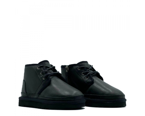 UGG Kids Neumel Zip Leather Black