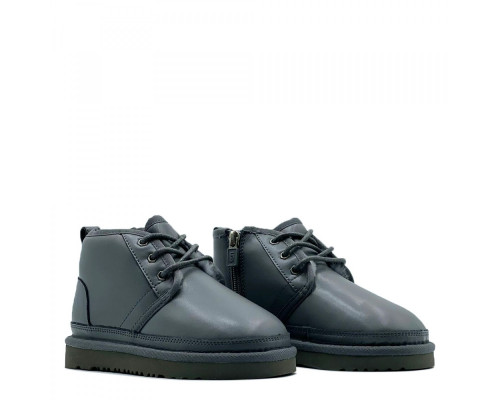 UGG Kids Neumel Zip Leather Grey