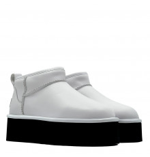 UGG Classic Ultra Mini Platform Leather White