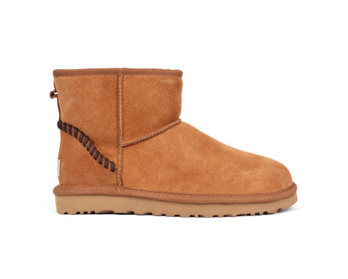UGG Mens Classic Mini Deco Suede Boot Chestnut