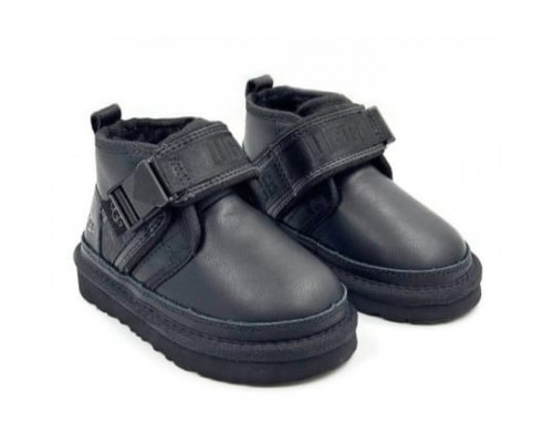 UGG Kids Neumel Snapback Leather Black