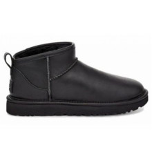 UGG Mens Classic Ultra Mini Leather Black