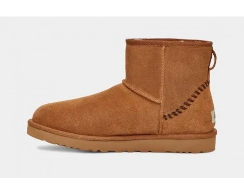 UGG Mens Classic Mini Deco Suede Boot Chestnut