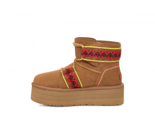 UGG Classic Mini II Braid Platform Chestnut