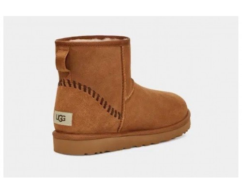 UGG Mens Classic Mini Deco Suede Boot Chestnut