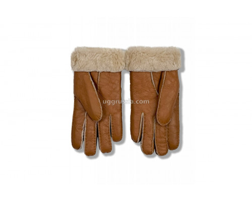 UGG Перчатки Кожаные Женские Коричневые
