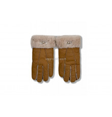 UGG Перчатки Кожаные Женские Коричневые