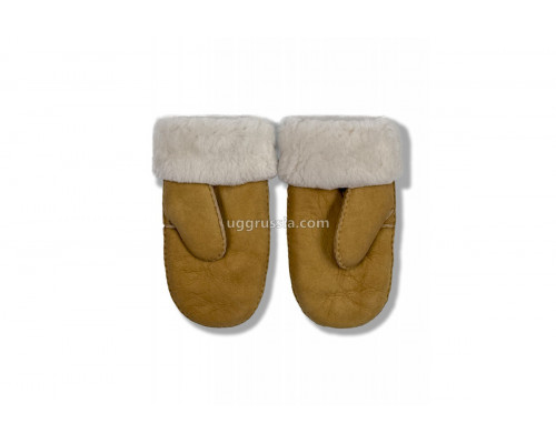 UGG Варежки Кожаные Женские Коричневые