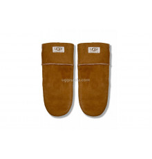 UGG Варежки Замшевые Женские Коричневые
