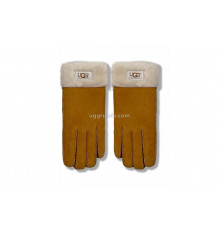 UGG Перчатки Замшевые Женские Коричневые