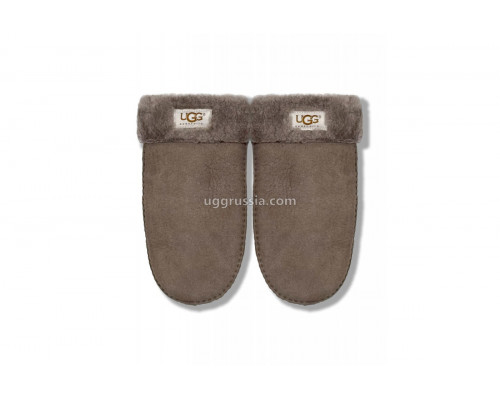 UGG Варежки Кожаные Женские Серые