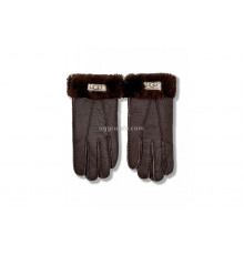 UGG Перчатки Кожаные Мужские Коричневые