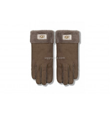 UGG Перчатки Замшевые Женские Коричневые