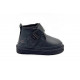 UGG Kids Neumel Snapback Leather Black