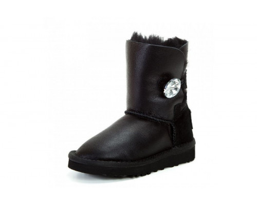 UGG Kids Bailey Button Bling Metallic Black