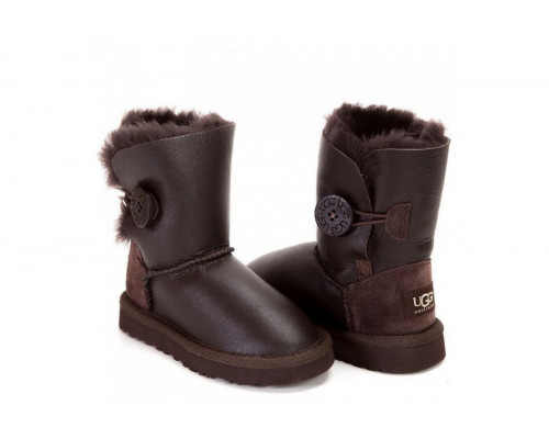 UGG Kids Bailey Button Metallic Chocolate