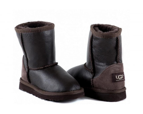 UGG Kids Classic Short Metallic Chocolate