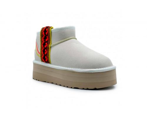 UGG Classic Ultra Mini Braid Platform White
