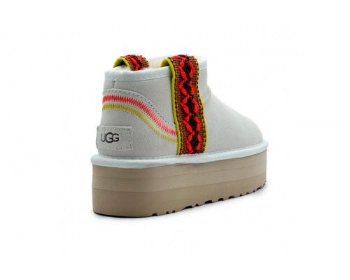UGG Classic Ultra Mini Braid Platform White
